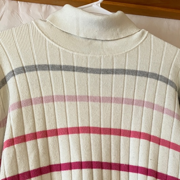 Talbots Women’s 2X Striped Pullover Long Sleeve Turtleneck Sweater - Picture 4 of 8